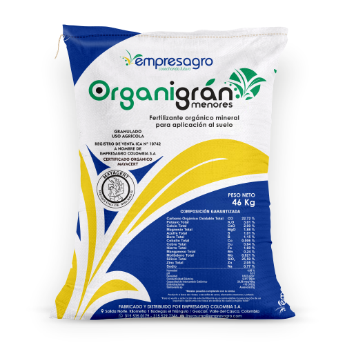 fertilizante organico organigran menores bulto